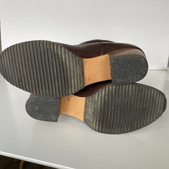 Coach Fayth Whiskey Leather Pull On Round Toe Knee High Riding Boots Brown 9 - Picture 9 of 12